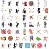 50 pegatinas de grafiti de deportes de tiro transfronterizos, pegatinas decorativas impermeables para tazas de agua de teléfono móvil, pegatinas creativas de tiro al por mayor