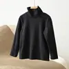 Camada base de algodão escovado de gola alta para crianças, camiseta de manga comprida para meninos e meninas, tamanho 180, coleção outono/inverno, roupas infantis