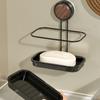 Caja de jabón con ventosa Montaje en pared Sin perforaciones Hogar Baño Drenaje Caja de jabón Estante de almacenamiento para baño Caja de almacenamiento