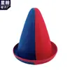 Chapéu pontudo chapéu pontudo de bolinhas coloridas Halloween chapéu amarelo vermelho chapéu de não tecido festival chapéu de apresentação infantil