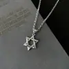 Estrela de Seis Pontas Estilo Retro Frio Corrente de Suéter Longa Hip-hop Simples Corrente de Pescoço de Celebridade da Internet Feminina Tendência 2022 Nova Corrente de Pescoço