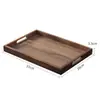 Bandeja de Nogal Bandeja de Té Bandeja Rectangular para el Hogar Plato de Madera para Restaurante Barbacoa Bandeja de Almacenamiento para Pasteles Pan
