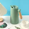 Hervidor Aislado Estilo Europeo de 1L Botella de Agua Caliente para el Hogar Botella Aislada Mango de Madera Gran Capacidad Hervidor de Agua Caliente