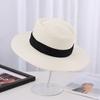 Sombrero de paja francés de moda para mujer, sombrero de playa de verano con parte superior cóncava, sombrero de paja, sombrero de protección solar retro.