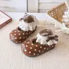 Zapatos de cuero de lunares con lazo para niñas de 1 a 3 años, nuevos zapatos de princesa Lolita dulces de otoño, zapatos individuales infantiles de suela blanda