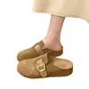 Sapatos Meio Abertos Birkenstock Retrô Femininos Verão Novo Estilo Grávidas Ao Ar Livre Slip-On Preguiçoso Birkenstock Antiderrapantes Mocassins Fechados