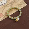 Pulseira Mais Vendida com Tema de Flores Variadas, Novo Estilo Chinês Doce Feminino Orquídea Sino, Presente de Luxo para Melhor Amiga ou Namorada