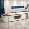 Balcão de recepção balcão de caixa canto de loja de roupas balcão de checkout salão de beleza balcão de bar balcão de atendimento mesa de balcão de atendimento simples e moderna