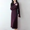 Elegante y Sofisticado Vestido de Punto de Lana para Mujer, 100% Lana, Corte Ajustado, Manga Larga, Vestido Suéter Otoño/Invierno