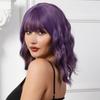 Atacado do Fabricante Comércio Exterior Transfronteiriço Perucas de Fibra Sintética para Mulheres, Bob Onda de Água Cabelo Curto Cacheado com Franja Completa, Peruca Curta para Cabeça Inteira