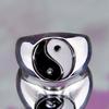 Anillo de diseño personalizado con llama de amor, Yin y Yang en blanco y negro, número 8, espadas de la suerte, estilo punk, ajustable.