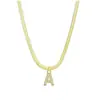 Collar de Cadena de Serpiente de Moda Transfronterizo para Clavícula Personalizado con 26 Letras Colgante de Diamante Hermosa Joyería Regalo de Vacaciones para Mujeres