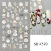 Adesivos de Unha Artística Novos Transfronteiriços Ins Embossados 5D Inverno Papai Noel Floco de Neve Alce Boneco de Neve Desenho Animado Adesivos de Unha