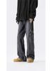 Jeans Cargo Americanos Retro Marrón Maillard Multibolsillos para Hombre High Street Pierna Recta Acampanados Pantalones Cleanfit
