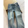 Jeans Azules de Estilo Americano Acampanados para Mujer, Nuevo Estilo de Verano, Tallas Grandes, Cintura Alta, Cubre Cadera, Adelgazantes, Pantalones Acampanados No Ajustados
