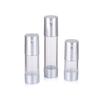 Envase cosmético de 15 ml, 30 ml y 50 ml, juego de botellas de viaje con prensa al vacío en forma de U galvanizada.