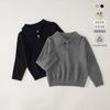 Gola Padre Manga Longa Gola Polo 2026 Novo Suéter de Lã Suéter Infantil Primavera e Outono Estilo Britânico Top Casual para Crianças Pequenas