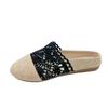 Baotou Pantufas Femininas 2025 Primavera Novas Roupas Exteriores Fundo Plano Preguiçoso Um Pedal Sandálias e Pantufas Ocas Comércio Exterior Transfronteiriço