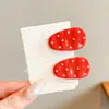 Dulces Pasadores de Lunares para Niñas, Pasadores Ovalados de Colores Dulces Estilo Coreano para Niñas, Pinzas de Pato para Flequillo de Bebé