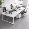 Escritorio de Oficina para Estación de Trabajo, Escritorio de Computadora para Oficina Abierta, Mobiliario de Juego de Escritorio y Sillas Moderno Simple para Cuatro/Seis/Ocho Personas