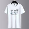 Camiseta de manga corta para hombre, moda de verano 2023, nueva camiseta holgada de media manga de algodón con estampado de talla grande