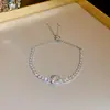 Pulsera con Colgante de Corazón de Nácar de Doble Capa, Moderna y Elegante, Sencilla y Versátil, Joyería Exquisita de Nicho de Lujo Ligero al por Mayor
