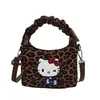 Bolso plisado tipo empanada estampado de leopardo estilo coreano lindo nicho lujo ligero gato de alta gama bolso de mano para padres e hijos bandolera bolsa para niños