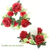 Guirnalda de Candelabros de Eucalipto Decoración Navideña Guirnalda Círculo de Cera Rosa Accesorios para Ventana Mesa de Comedor Arreglo de Boda Flores Artificiales