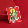 Thangka Pintado a Mano con Arena Gruesa Dorada Personalizado Ocho Santos Patronos Molino de Rodillos Carnero Wuye Tara Verde Original