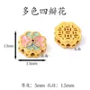 Acessórios Banhados a Ouro Estilo Chinês Contas Espaçadoras Pulseira DIY Feita à Mão Corrente de Celular Cor do Deus da Riqueza Amarelo Pingente da Fortuna Conserva Cor Furo Grande Atacado