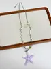 Collar Colgante de Estrella de Mar Colorida Dopamina 2026 Nuevo Estilo Vacaciones en la Costa Cadena Larga para Clavícula Accesorio