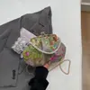 Bolso de Concha con Cadena de Perlas para Mujer, Bolso de Noche Bordado Floral Cruzado, Bolso Nuevo Estilo Chino Nacional, Combinación con Bolso de Mano Cheongsam
