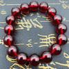 Venta Caliente Explosiones Vino Tinto 6 Piezas Pulsera de Granate Sintético Alrededor de Tres Círculos Pulsera de Granate para Mujer Evento en Vivo