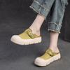 Shanghai Jiejie 2024 Verano Nuevas Zapatillas Casuales de Color Caramelo con Suela Gruesa, Zapatos de Mujer Mori de Moda de Nicho