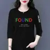 Comercio exterior transfronterizo ropa de maternidad, camiseta de manga tres cuartos para mujeres de mediana edad y mayores, top base versátil casual holgado