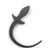SM Brilhante à Noite Silicone de Cabeça Dupla Artesanal Cauda de Cachorro Simulação de Pênis Adulto Diversão Brinquedos Sexuais Plug Anal Dilatador Anal Atacado