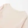 Para Comercio Exterior Transfronterizo Europeo y Americano Ropa de Mujer Aliexpress Más Vendido Moda de Otoño Versátil Color Albaricoque Dobladillo plisado Suéter de Punto