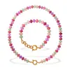 Brincos, Pulseiras, Colares Irregulares Coloridos com Contas de Novo Estilo Transfronteiriços, Conjunto de Aço Inoxidável Estilo Feriado Dopamina Leve Luxo