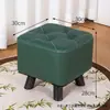 Banqueta Pequena para Uso Doméstico, Banqueta de Mesa de Centro para Sala de Estar, Banqueta de Sofá de Madeira Maciça, Apoio para os Pés, Banqueta Baixa para Troca de Sapatos na Entrada, Puff Criativo de Couro Arranhador para Gatos