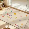 Tapete de chão para banheiro com estampa de desenho animado, absorvente e à prova de respingos, adequado para uso no banheiro, lavabo e na entrada, e também é resistente à sujeira e antiderrapante