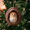 Decoraciones Navideñas de Cachorro Búho Nuevo Transfronterizas Colgante para Árbol de Navidad Impresión Plana 2D Colgante Pequeño de Acrílico