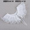 2024 Bow Strap Ruffled Lace Eyelash Fake Collar Mulheres elegante fino Doll Collar pequeno xale exterior