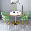 Conjunto de mesa e cadeiras de varanda de pequeno porte para discussão, mesa de recepção simples para escritórios de vendas, mesa redonda pequena para cafeterias e casas de chá, mesa de recepção