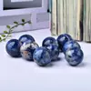 Adornos de bola de cristal de piedra azul natural piedra original pulida matriz de siete estrellas Manualidades de cristal para el hogar y la oficina adornos al por mayor