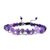 Pulsera Cruzada Europea y Americana de Amatista Natural Pulsera Sencilla de Grava para Mujer Pulsera Tejida Elástica Suministro Directo de Fábrica