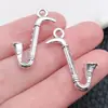 Símbolos de Instrumentos Musicales de Plata Antigua Colgante Retro Joyería de Aleación Colgante Accesorios para Pulsera Collar Llavero DIY