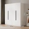 Armario para uso doméstico en el dormitorio, gabinete de almacenamiento de doble puerta, diseño moderno simple, adecuado para apartamentos pequeños y propiedades de alquiler, gabinete de almacenamiento ensamblado de lujo ligero