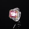 Nova joia Zhuangshang 2024 diamante de alto carbono corte flor de gelo diamante rosa profundo inlay de cobre terno de moda 10*14-10*12