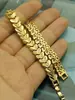 Pulsera de Hebilla Dorada Arena Vietnamita de un Solo Color por Dentro y por Fuera para Hombres y Mujeres Hebilla de Reloj que No se Desvanece Cadena de Tanque con Forma de Corazón Latón Chapado con Oro Real