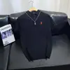 Camisa polo, camisa de punto, camiseta de manga corta para hombre, con cuello camisero, tejido de trenzas, bordado de caballo, estilo old money, verano, venta al por mayor de fábrica transfronteriza